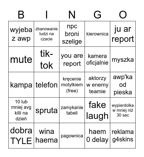 SzeliS Bingo Card