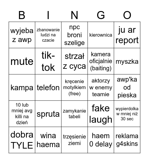 SzeliS Bingo Card