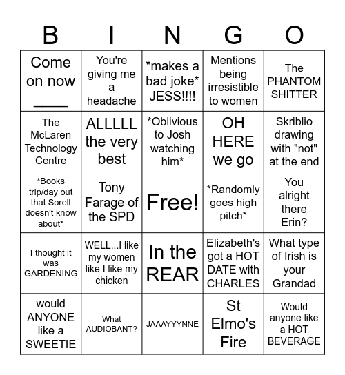 Taran Bingo Card