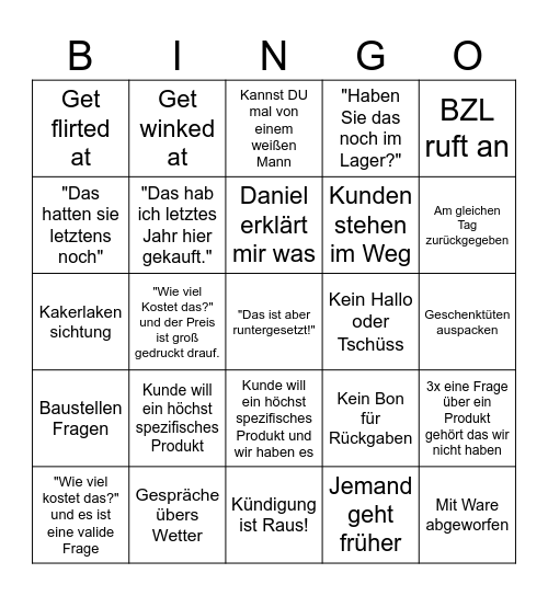 Last Month Bingo Card