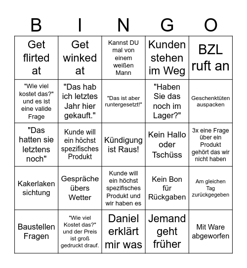 Last Month Bingo Card