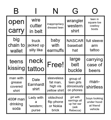 Race Night in FF Bingo Card