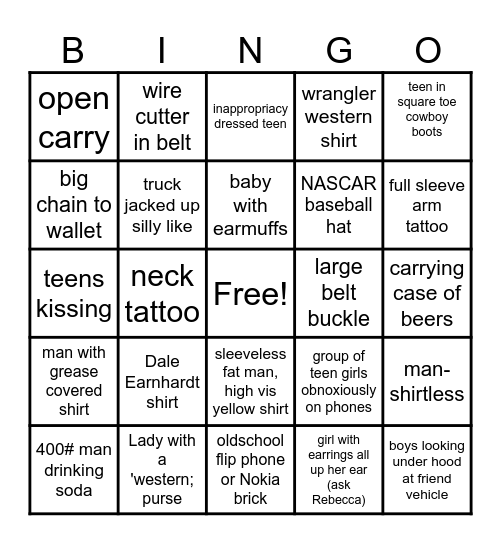 Race Night in FF Bingo Card