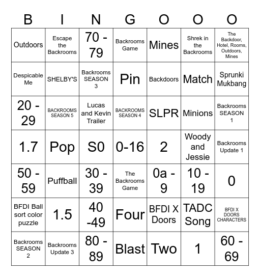 20 videos Bingo Card