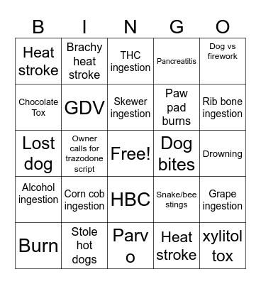 Fourth of July BINGO Card