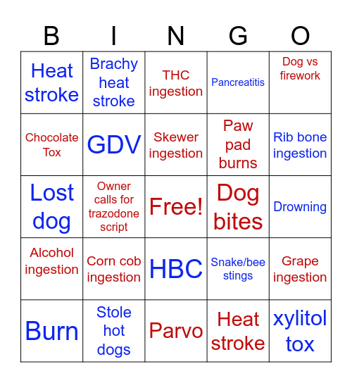 Fourth of July BINGO Card