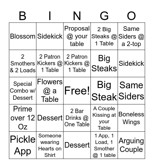 Valentine's Day Bingo Card