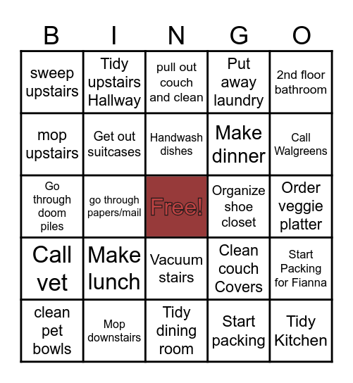 July 3rd TO DO Bingo Card