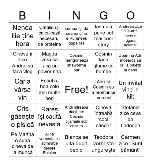 Magda y Cosmin Bingo Card