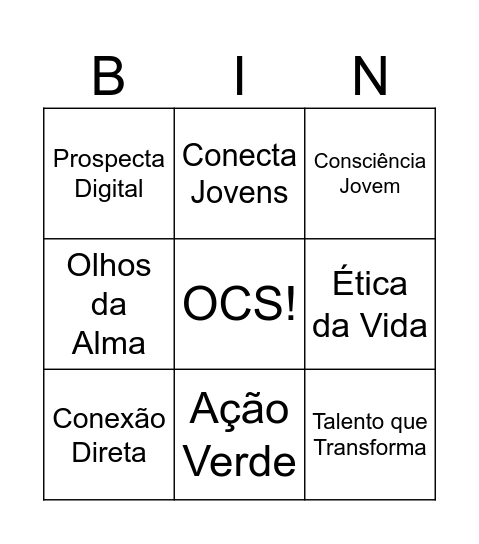 OCS Bingo Card