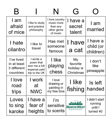 FIND SOMEONE WHO Bingo Card