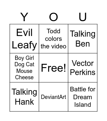 YouTube Bingo Card