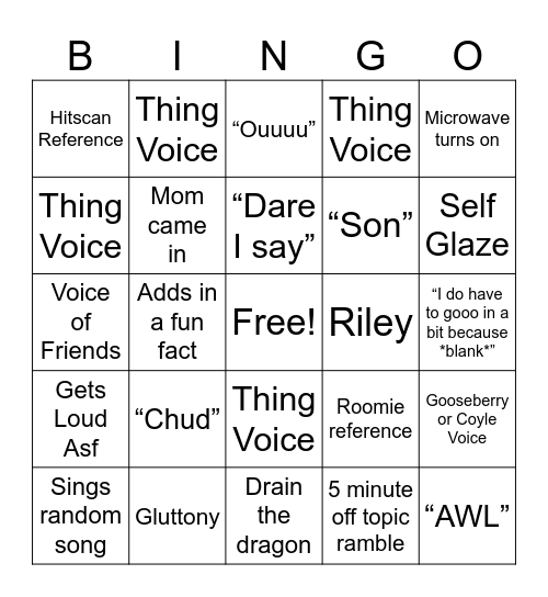 Detos Bingo Card