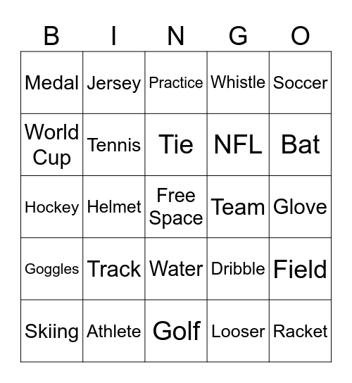SPORTS BINGO! Bingo Card