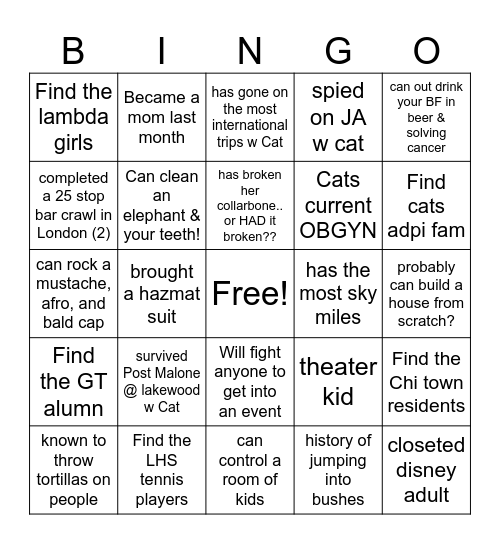 BACH BINGO Card