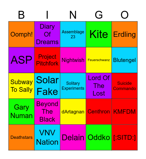 M'era Luna 2027 Bingo Card