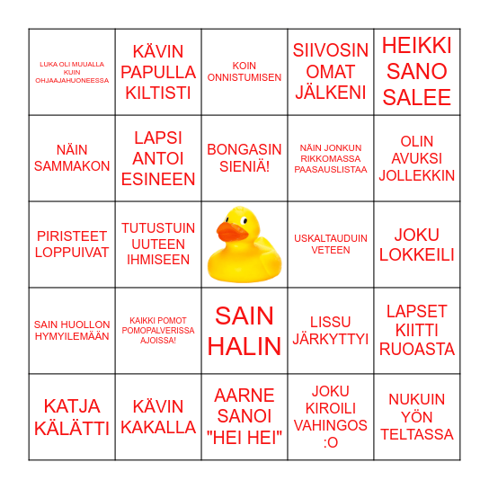 OHJAAJABINGO Card