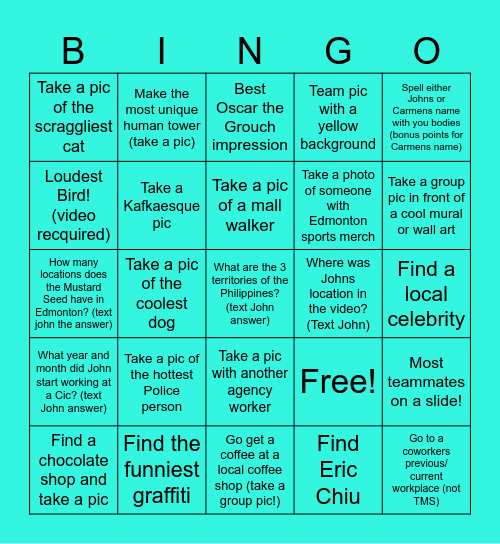 Mustard Seed Bingo Bango Card Bingo Card