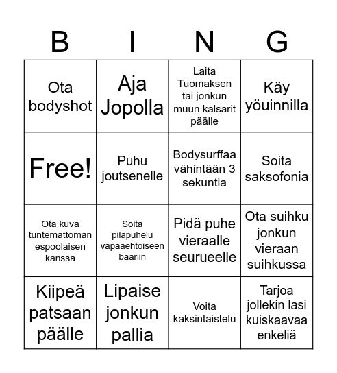 REGATTA BINGO Card