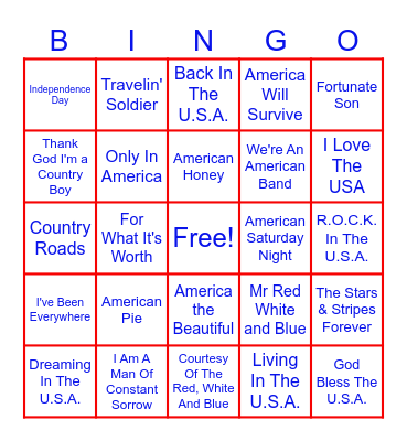 Happy 250, America! Bingo Card