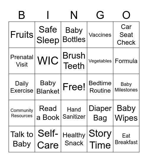 Back to school Bingo Card