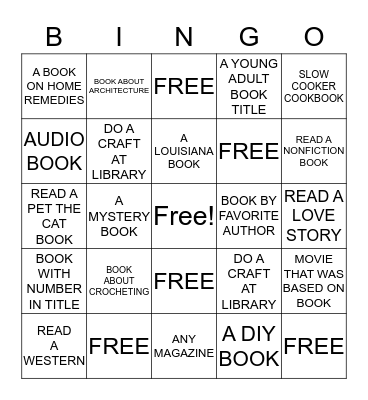 MY LIBRARY BINGO Card