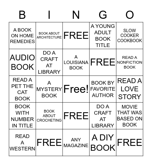MY LIBRARY BINGO Card
