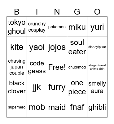 Anime Midwest 2026 BINGO Card