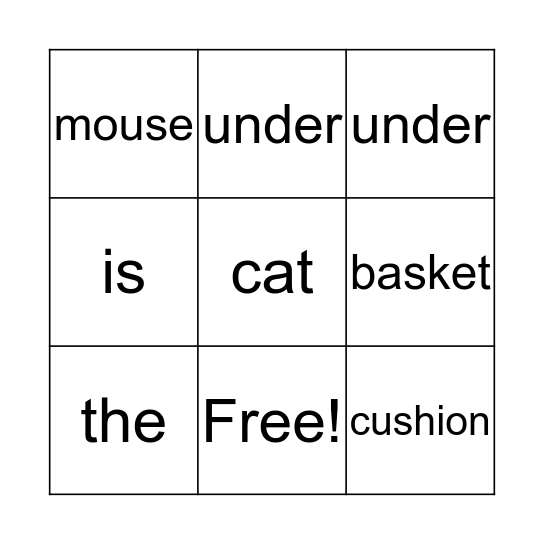 Go Mouse Bingo Card