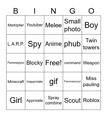 Team fortress 2 spray bingo Card