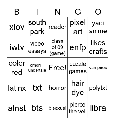 koah bingo Card