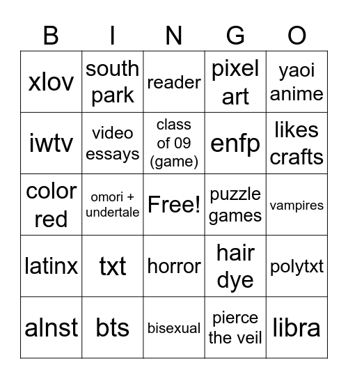 koah bingo Card