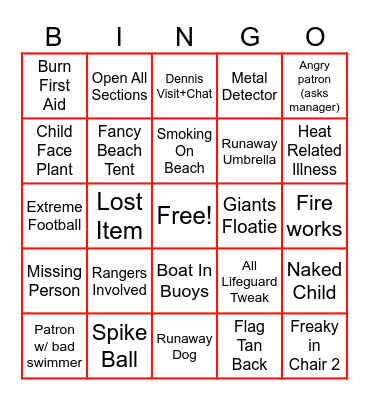 Oneida Shores July 4th '26 Bingo Card