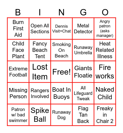 Oneida Shores July 4th '26 Bingo Card