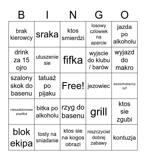 croatia 2026 Bingo Card