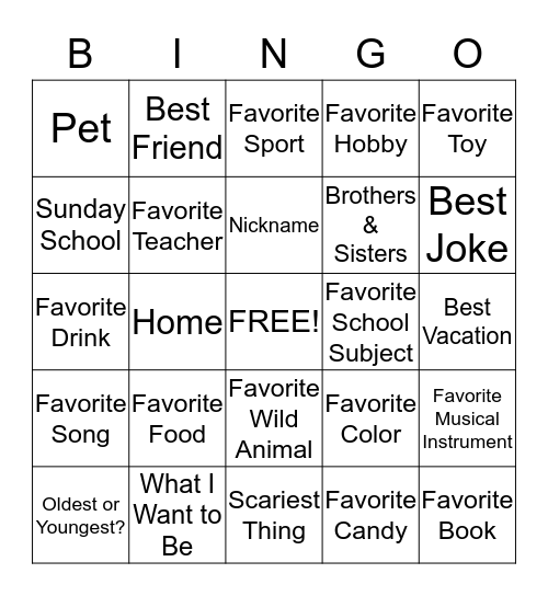 Get Acquanted Bingo Card