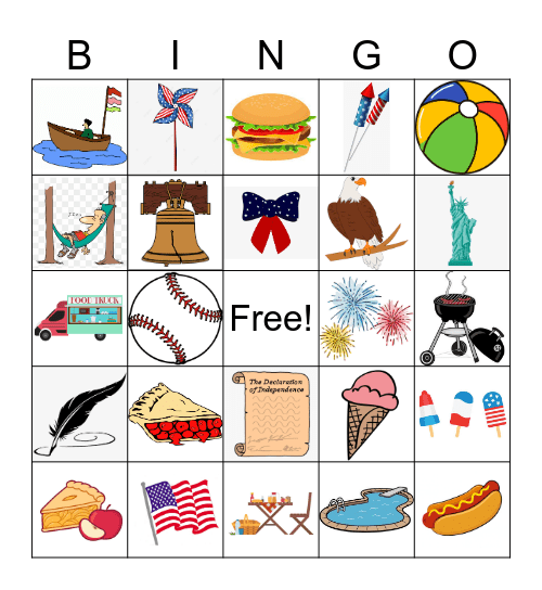4th of July Bingo Card