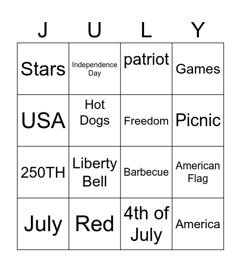 Happy Independence Day! Bingo Card