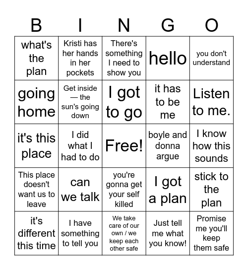 From Bingo Card