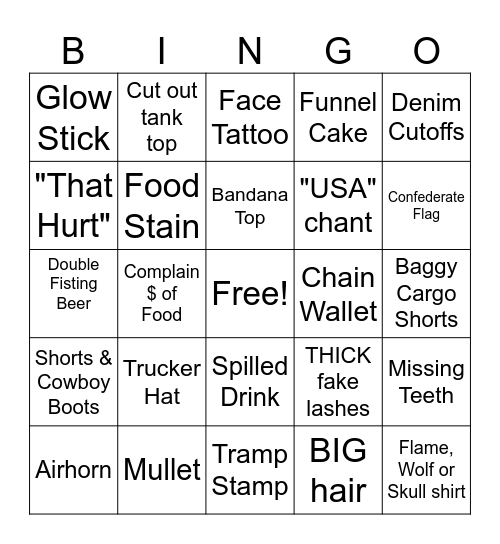 Monster Jam July 2026 Bingo Card
