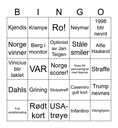 VM Bingo Card
