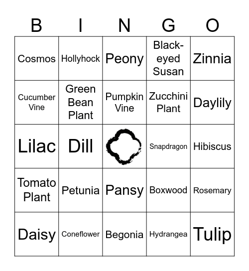 Plants You'd Find in the Garden Bingo Card