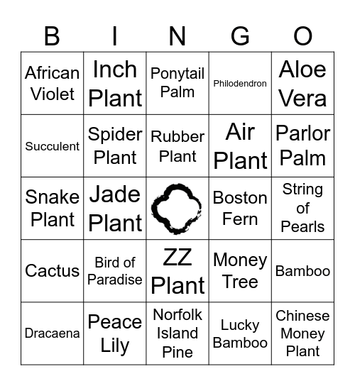 Plants You'd Find in the House Bingo Card