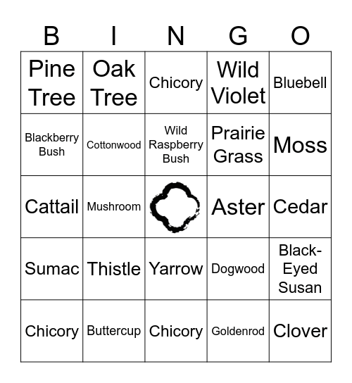 Plants You'd Find on a Walk Bingo Card