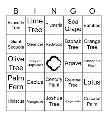 Plants You'd Find on Vacation Bingo Card