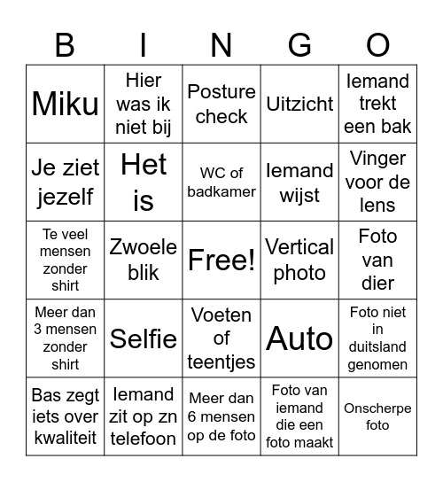 Camp snap bigboys Bingo Card