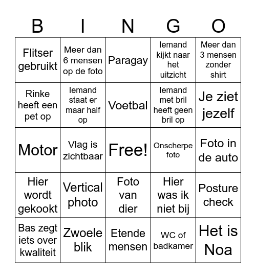 Eifel met de boys Bingo Card