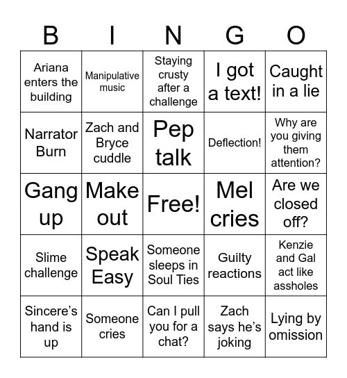 Love Island Bingo ! Bingo Card