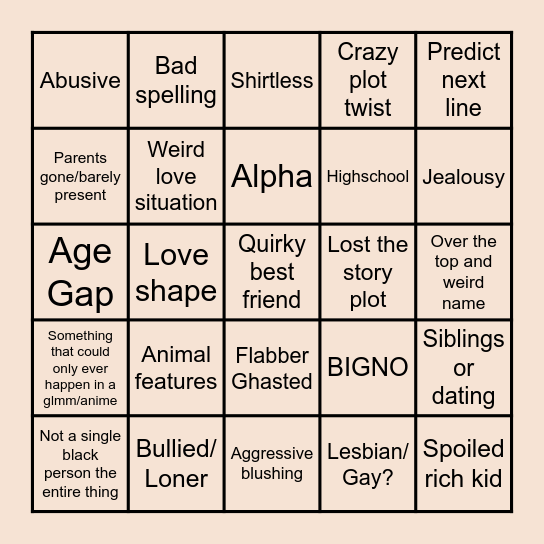 Gacha life mini movie bingo Card