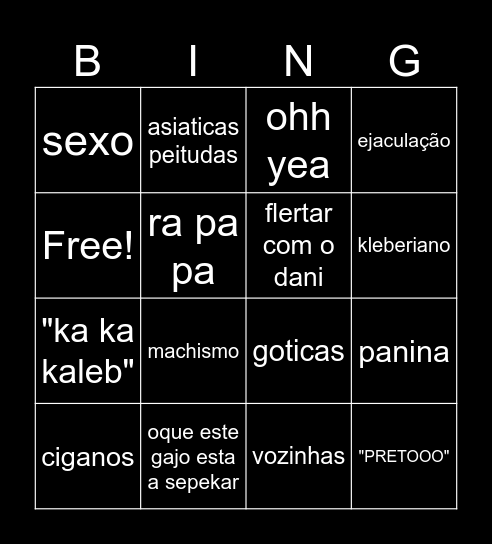 tomas bingo Card